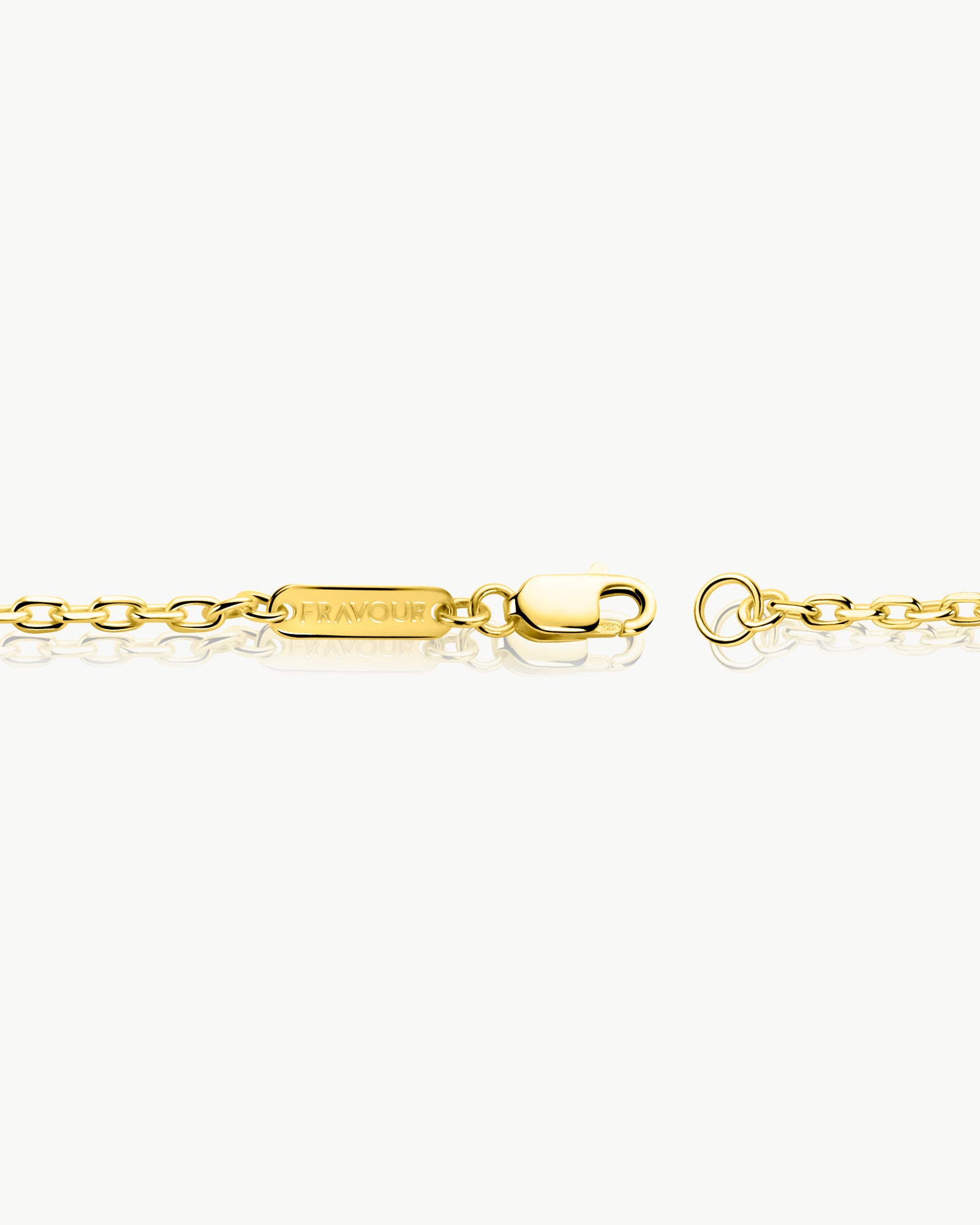 gold plated cable bracelet clasp and finishing details – Fravour
#material_14ct Gold Plated