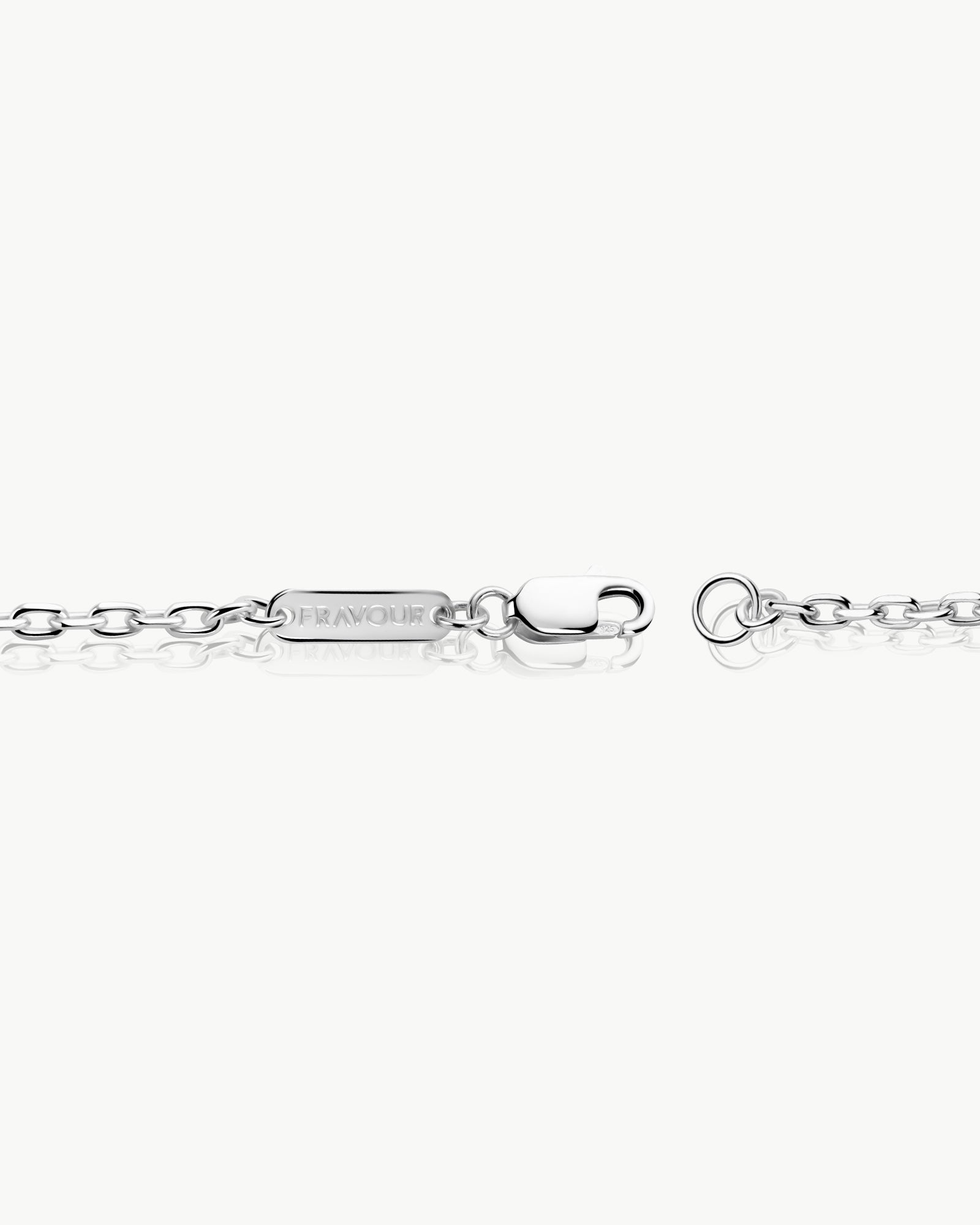 sterling silver cable bracelet clasp and finishing details – Fravour
#material_925 Sterling Silver