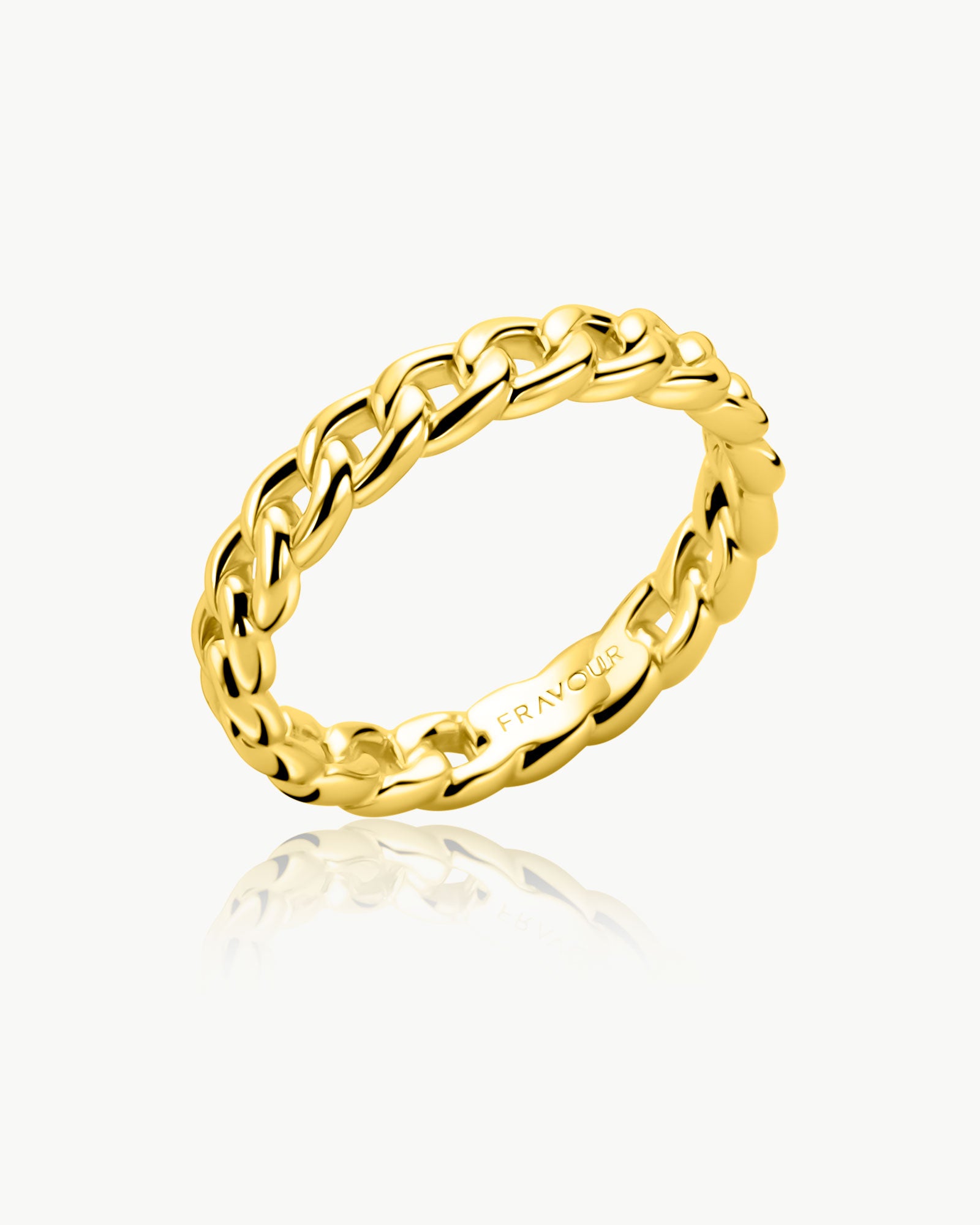 curb ring angled detail in gold plated finish – Fravour
#material_14ct Gold Plated